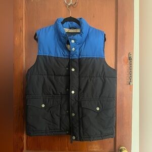 Men's Blue and Black Puffer Vest